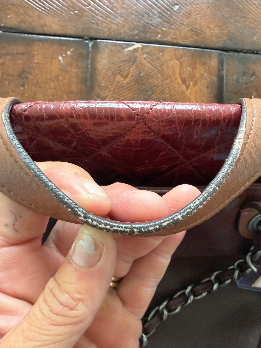 CHANEL Brown soft and crumbled calfskin portobello bag. Very good - Picture 11 of 16